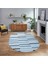 Dijital Baskılı Kaymaz Taban Yıkanabilir Oval Modern Yolluk Salon Halısı, V-O-Modern-74-Mavi, 1