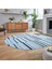 Dijital Baskılı Kaymaz Taban Yıkanabilir Oval Modern Yolluk Salon Halısı, V-O-Modern-74-Mavi, 2