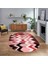 Dijital Baskılı Kaymaz Taban Yıkanabilir Oval Modern Yolluk Salon Halısı, V-O-Modern-24-Kırmızı, 1