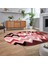 Dijital Baskılı Kaymaz Taban Yıkanabilir Oval Modern Yolluk Salon Halısı, V-O-Modern-24-Kırmızı, 2