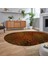Dijital Baskılı Kaymaz Taban Yıkanabilir Oval Modern Yolluk Salon Halısı, V-O-Modern-27-Turuncu, 2