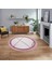 Dijital Baskılı Kaymaz Taban Yıkanabilir Yuvarlak Modern Mutfak Salon Halısı, V-Y-Modern-76-Pembe, 1