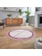 Dijital Baskılı Kaymaz Taban Yıkanabilir Yuvarlak Modern Mutfak Salon Halısı, V-Y-Modern-76-Pembe, 2