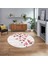 Dijital Baskılı Kaymaz Taban Yıkanabilir Yuvarlak Modern Mutfak Salon Halısı, V-Y-Modern-42-Pembe, 1