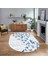 Dijital Baskılı Kaymaz Taban Yıkanabilir Oval Modern Yolluk Salon Halısı, V-O-Modern-42-Mavi, 1