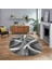 Dijital Baskılı Kaymaz Taban Yıkanabilir Oval Modern Yolluk Salon Halısı, V-O-Modern-97-Gri, 1