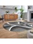 Dijital Baskılı Kaymaz Taban Yıkanabilir Oval Modern Yolluk Salon Halısı, V-O-Modern-97-Gri, 2