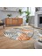 Dijital Baskılı Kaymaz Taban Yıkanabilir Oval Modern Yolluk Salon Halısı, V-O-Modern-98-Turuncu, 2