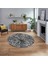 Dijital Baskılı Kaymaz Taban Yıkanabilir Yuvarlak Modern Mutfak Salon Halısı, V-Y-MODERN-100-GRİ, 1