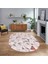 Dijital Baskılı Kaymaz Taban Yıkanabilir Oval Modern Yolluk Salon Halısı, V-O-Modern-82-Pembe, 1
