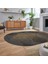 Dijital Baskılı Kaymaz Taban Yıkanabilir Oval Modern Yolluk Salon Halısı, V-O-MODERN-111-KAHVE, 2