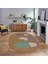 Dijital Baskılı Kaymaz Taban Yıkanabilir Oval Modern Yolluk Salon Halısı, V-O-MODERN-106-KAHVE, 1