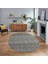Dijital Baskılı Kaymaz Taban Yıkanabilir Oval Modern Yolluk Salon Halısı, V-O-Modern-86-Gri, 1