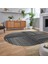 Dijital Baskılı Kaymaz Taban Yıkanabilir Oval Modern Yolluk Salon Halısı, V-O-Modern-34-Gri, 2