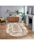 Dijital Baskılı Kaymaz Taban Yıkanabilir Oval Modern Yolluk Salon Halısı, V-O-Modern-37-Kahve, 1