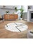 Dijital Baskılı Kaymaz Taban Yıkanabilir Yuvarlak Modern Mutfak Salon Halısı, V-Y-Modern-80-Krem, 2