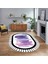 Dijital Baskılı Kaymaz Taban Yıkanabilir Oval Modern Yolluk Salon Halısı, V-O-Modern-22-Mor, 1
