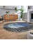 Dijital Baskılı Kaymaz Taban Yıkanabilir Oval Modern Yolluk Salon Halısı, V-O-Modern-01-Antrasit, 2