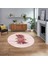 Dijital Baskılı Kaymaz Taban Yıkanabilir Yuvarlak Modern Mutfak Salon Halısı, V-Y-Modern-50-Pembe, 1