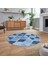 Dijital Baskılı Kaymaz Taban Yıkanabilir Yuvarlak Modern Mutfak Salon Halısı, V-Y-MODERN-103-MAVİ, 2