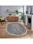 Dijital Baskılı Kaymaz Taban Yıkanabilir Oval Modern Yolluk Salon Halısı, V-O-MODERN-113-GRİ, 1