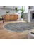 Dijital Baskılı Kaymaz Taban Yıkanabilir Oval Modern Yolluk Salon Halısı, V-O-MODERN-113-GRİ, 2