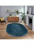 Dijital Baskılı Kaymaz Taban Yıkanabilir Oval Modern Yolluk Salon Halısı, V-O-MODERN-113-MAVİ, 1