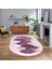 Dijital Baskılı Kaymaz Taban Yıkanabilir Oval Modern Yolluk Salon Halısı, V-O-Modern-08-Mor, 1
