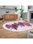 Dijital Baskılı Kaymaz Taban Yıkanabilir Oval Modern Yolluk Salon Halısı, V-O-Modern-08-Mor, 2