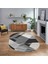 Dijital Baskılı Kaymaz Taban Yıkanabilir Oval Modern Yolluk Salon Halısı, V-O-Modern-09-Siyah, 1