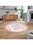 Dijital Baskılı Kaymaz Taban Yıkanabilir Yuvarlak Modern Mutfak Salon Halısı, V-Y-Modern-81-Pembe, 2