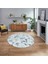Dijital Baskılı Kaymaz Taban Yıkanabilir Yuvarlak Modern Mutfak Salon Halısı, V-Y-Modern-82-Mavi, 1