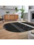Dijital Baskılı Kaymaz Taban Yıkanabilir Oval Modern Yolluk Salon Halısı, V-O-Modern-75-Antrasit, 2