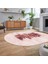 Dijital Baskılı Kaymaz Taban Yıkanabilir Oval Modern Yolluk Salon Halısı, V-O-Modern-50-Pembe, 2