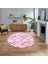Dijital Baskılı Kaymaz Taban Yıkanabilir Yuvarlak Modern Mutfak Salon Halısı, V-Y-Modern-57-Pembe, 1