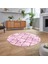 Dijital Baskılı Kaymaz Taban Yıkanabilir Yuvarlak Modern Mutfak Salon Halısı, V-Y-Modern-57-Pembe, 2