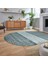 Dijital Baskılı Kaymaz Taban Yıkanabilir Oval Modern Yolluk Salon Halısı, V-O-Modern-83-Turkuaz, 2