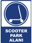 Scooter Park Alanı Dijital Uv Folyo Yapışkanlı Baskı Uyarı Etiket Yapıştırma Sticker 25X35 cm 1