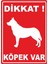 Dikkat Köpek Var Pvc Plakalı Uyarı Levhası Dekota Dijital Uv Baskı Yapışkanlı 12.5X17.5 cm 1