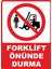 Forklift Önünde Durma Dijital Uv Folyo Yapışkanlı Baskı Uyarı Etiket Yapıştırma Sticker 12.5X17.5 cm 1
