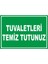 Tuvaletleri Temiz Tutunuz Dijital Uv Folyo Yapışkan Baskı Uyarı Etiket Yapıştırma Sticker 17.5X12.5 1