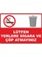 Lütfen Yerlere Sigara ve Çöp Atmayınız Pvc Uyarı Levhası Dekota Dijital Uv Baskı Yapışkanlı 35X25 1