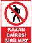 Kazan Dairesi Girilmez Dijital Uv Folyo Baskı Yapışkanlı Uyarı Etiket Yapıştırma Sticker 25X35 cm 1