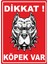 Dikkat Köpek Var Dijital Uv Folyo Baskı Yapışkanlı Uyarı Etiket Yapıştırma Sticker 12.5X17.5 cm 1