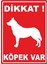 Dikkat Köpek Var Pvc Plakalı Uyarı Levhası Dekota Dijital Uv Baskı Yapışkanlı 25X35 cm 1