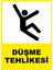 Düşme Tehlikesi Pvc Plakalı Uyarı Levhası Dekota Dijital Uv Baskı Yapışkanlı 25X35 cm 1