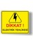 Elektrik Tehlikesi Dijital Uv Folyo Baskı Yapışkanlı Uyarı Etiketi Yapıştırma Sticker Mat 16X13 cm 1