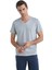 V Yaka Düz Gri Erkek T-Shirt 40508 3