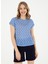 Bisiklet Yaka Koyu Mavi Kadın T-Shirt PACEY 3