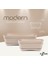 Modern Balkon Saksısı 5 Litre Bej Latte 35CM Tabaklı Delikli Plastik Saksı No1 4